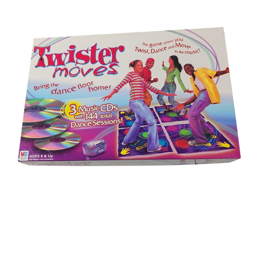 Milton Bradley Twister Moves Game Unisex Kids 3 CDs 4 Mats Dance 2003 Hasbro